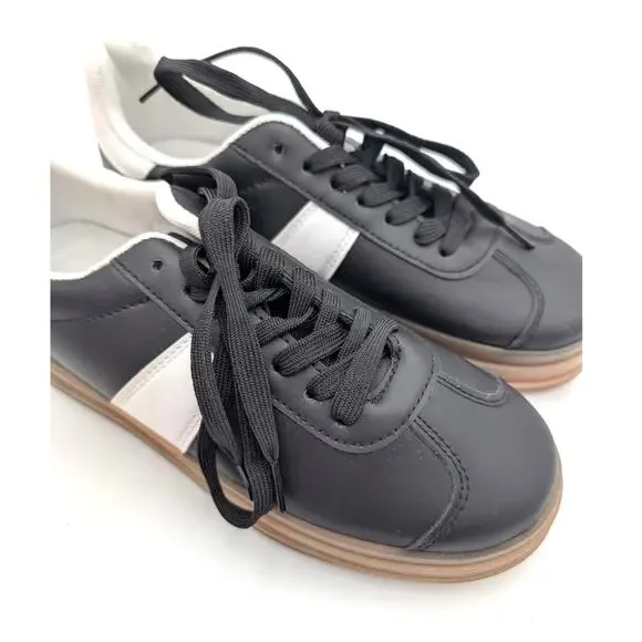 London Rag Knockout Faux Leather Sneakers Shoes Women's Black Size US8 EU39 - Picture 10 of 16